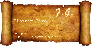 Fiszter Géza névjegykártya
