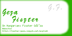 geza fiszter business card